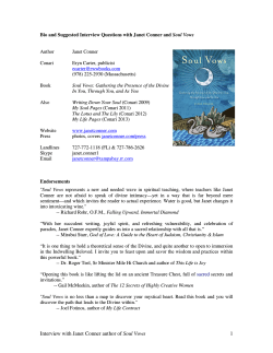 Interview with Janet Conner author of Soul Vows 1