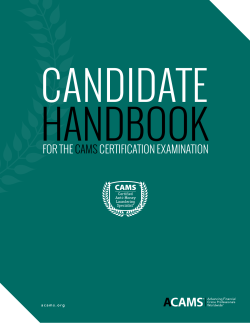 FOR THE CAMSCERTIFICATION EXAMINATION