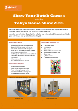 Show Your Dutch Games Tokyo Game Show 2015