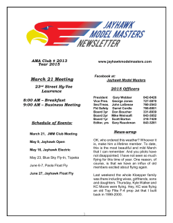March 21 Meeting - Jayhawk Model Masters