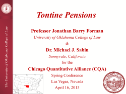 Tontine Pensions - The University of Oklahoma
