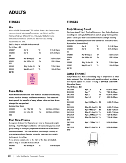 Adult Programs (528kb pdf) - John Braithwaite Community Centre