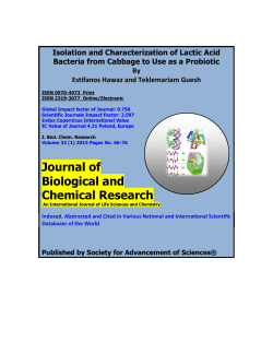 - Journal of Biological and Chemical Research