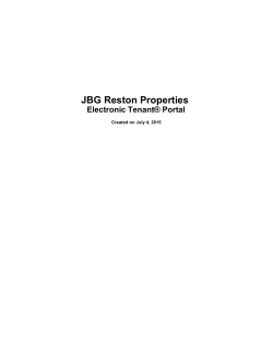 JBG Reston Properties Electronic TenantÂ® Portal PDF