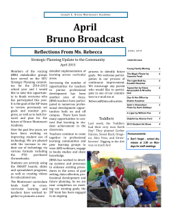 April 2015 Newsletter - Joseph Bruno Montessori Academy