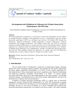 Development and Validation of a Measure for Product Innovation