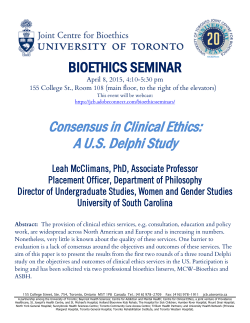 Consensus in Clinical Ethics: A U.S. Delphi Study