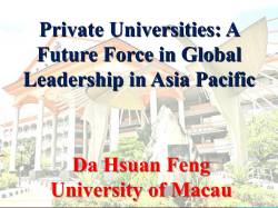 Private Universities A Future Force in Global Leadership in Asia