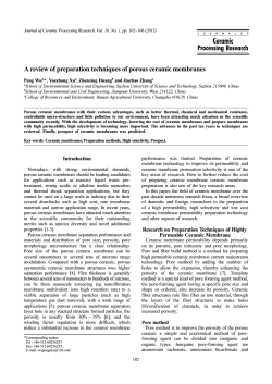 A review of preparation techniques of porous ceramic membranes