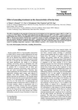 Effect of annealing treatment on the characteristics of bovine bone