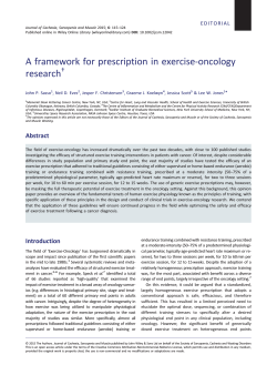 A framework for prescription in exercise