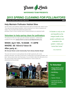 2015 SPRING CLEANING FOR POLLINATORS