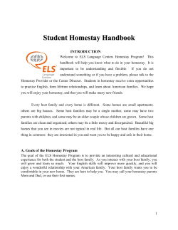 Student Homestay Handbook