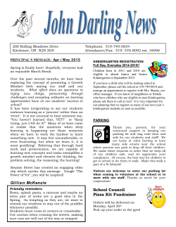 Apr.May 2015 - John Darling Public School