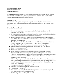 John Darling Public School School Council Minutes May, 4 2015 6