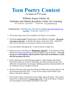 Teen Poetry Contest - William Jeanes Memorial Library