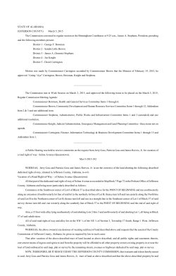 STATE OF ALABAMA) JEFFERSON COUNTY) March 5, 2015 The