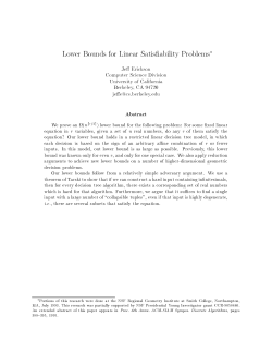 Lower Bounds for Linear Satisfiability Problems