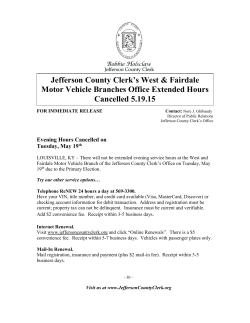 Jefferson County Clerk`s West & Fairdale Motor Vehicle Branches