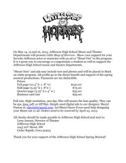 On May 14, 15 and 16, 2015, Jefferson High School Music and