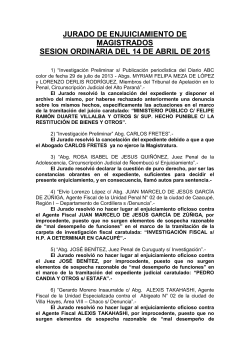 Resoluciones Tomadas en la SesiÃ³n Ordinaria del dÃ­a martes 14 de
