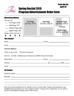 Recital Program Advertisement Form