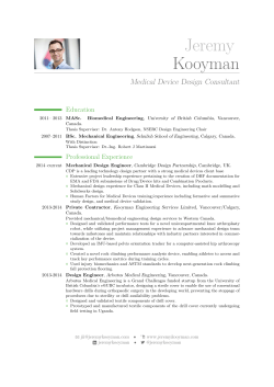 CV - Jeremy Kooyman
