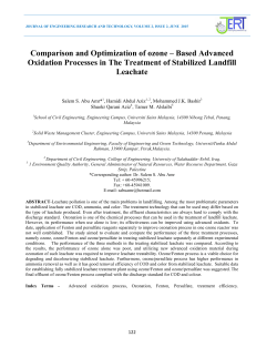 Comparison and Optimization of ozone â Based Advanced