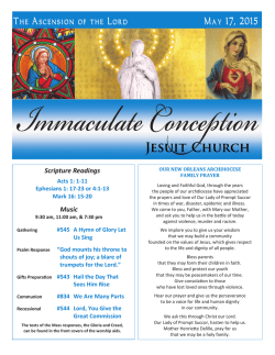 The Ascension of the Lord May 17, 2015