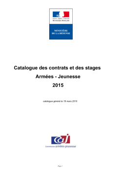 Catalogue des contrats et des stages ArmÃ©es