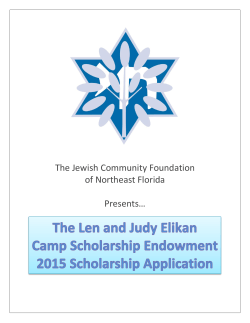 The Jewish Community Foundation of Northeast Florida Presentsâ¦