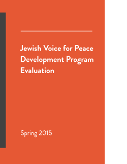 Jewish Voice for Peace Development Program Evaluation
