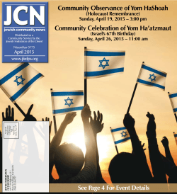 Community Observance of Yom HaShoah Community Celebration