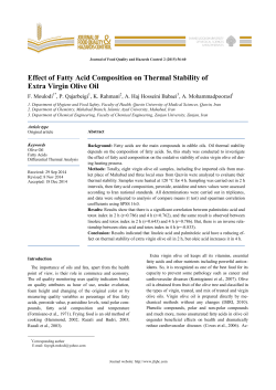 Effect of Fatty Acid Composition on Thermal Stability of Extra Virgin