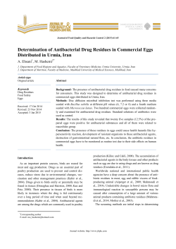 Determination of Antibacterial Drug Residues in Commercial Eggs