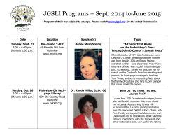 Programs Sept. 2014 - June 2015 (Full Schedule)