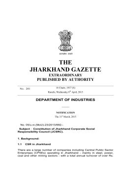 Constitution of Jharkhand Corporate Social Responsibility Council