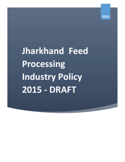 Jharkhand Feed Processing Industry Policy 2015