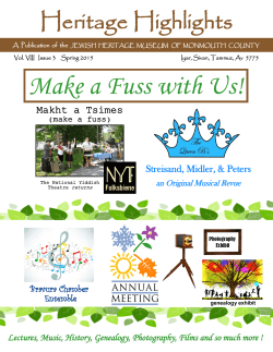 Make a Fuss with Us! - Jewish Heritage Museum of Monmouth County