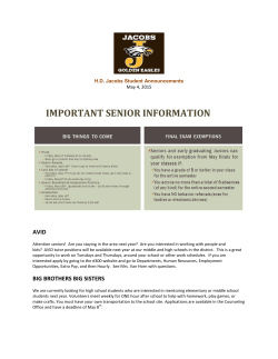 important senior information - Jacobs High School
