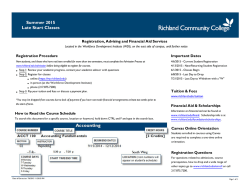 Summer 2015 Late Start Classes