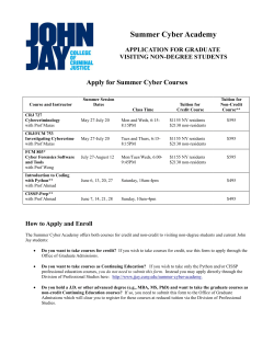 Summer Cyber Academy - John Jay College of Criminal Justice