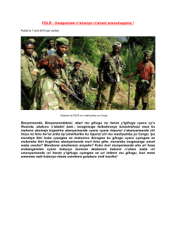 FDLR : Uwagumiwe n`amenyo n`amazi aramuhagama !
