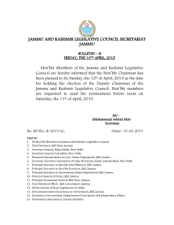 Bulletin-II - Legislative Council Jammu and Kashmir