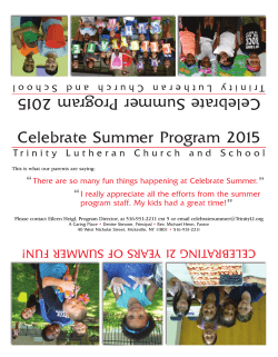 Trinity Lutheran`s Celebrate Summer Brochure