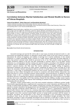 Correlation between Marital Satisfaction and Mental Health In