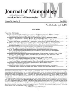Contents - Journal of Mammalogy