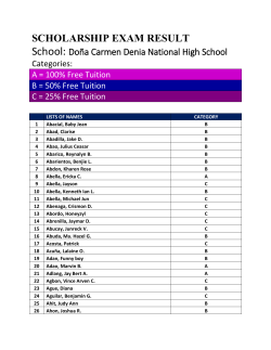 SCHOLARSHIP EXAM RESULT