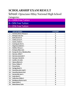 SCHOLARSHIP EXAM RESULT