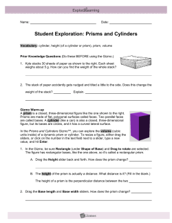 Student Exploration: Prisms and Cylinders